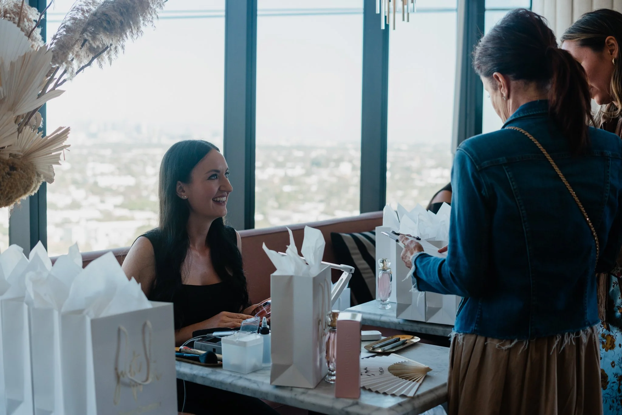 candid photo of a live event calligraphy experience for brand activation
