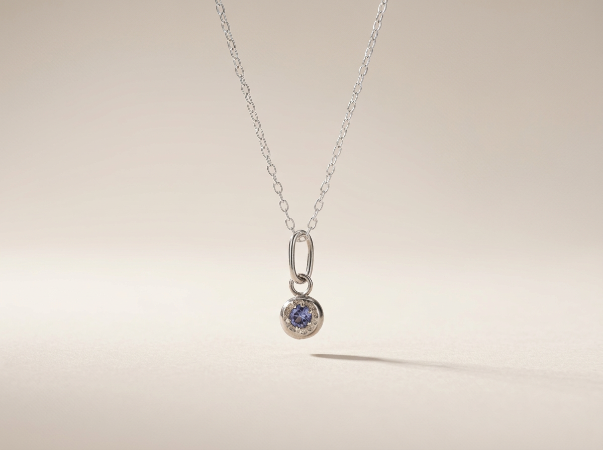 Iolite starburst pendant