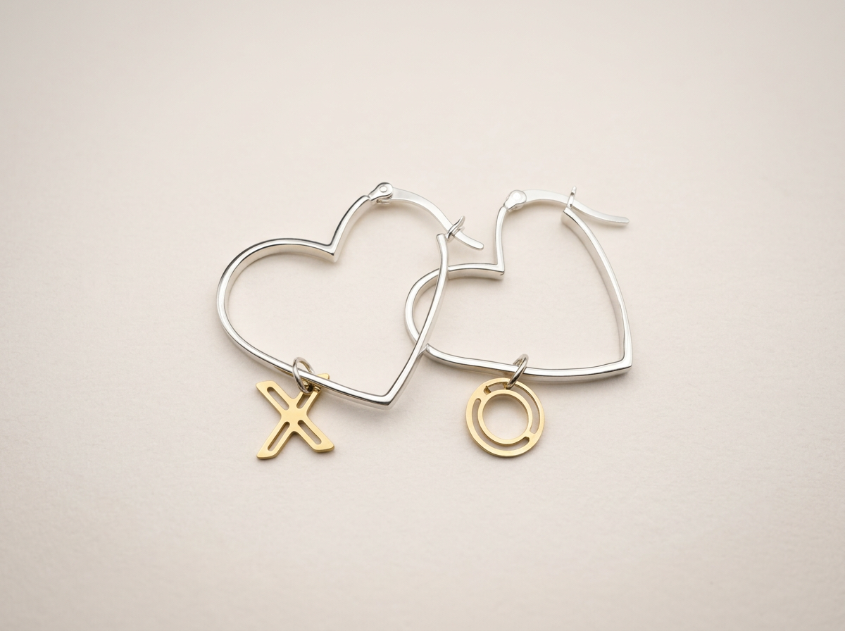 Heart XO hoops