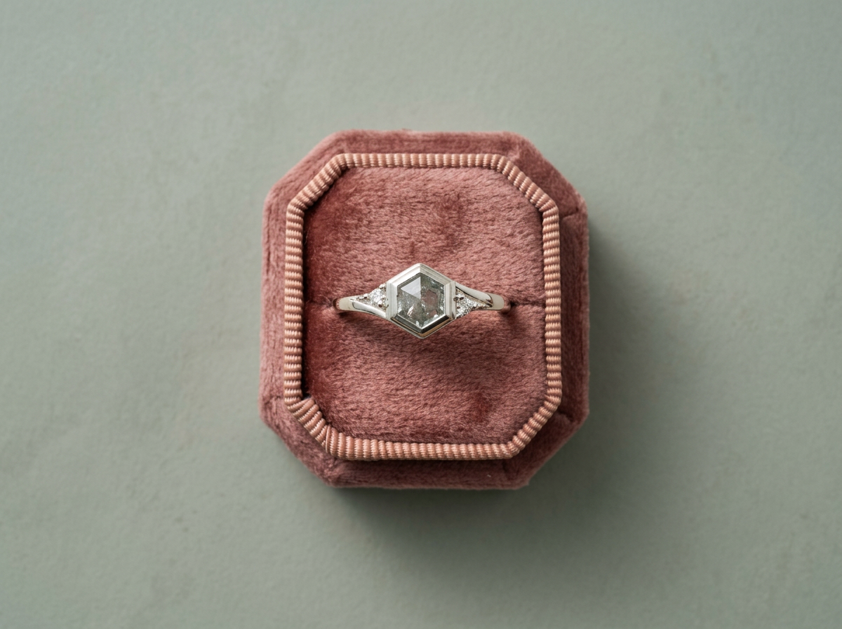 Montana Sapphire Hex Tablet Ring