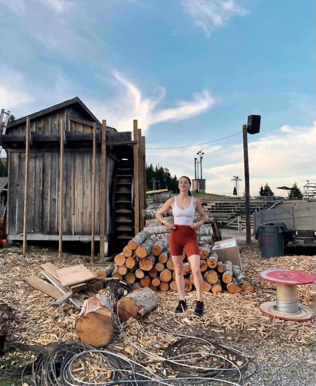 if I stand here long enough, do you think I&rsquo;ll meet a lumberjack?! 🪵🪓 

PSA: lumberjack show @grousemountain starts up again soon!! Who&rsquo;s coming with me?? 💪🏽