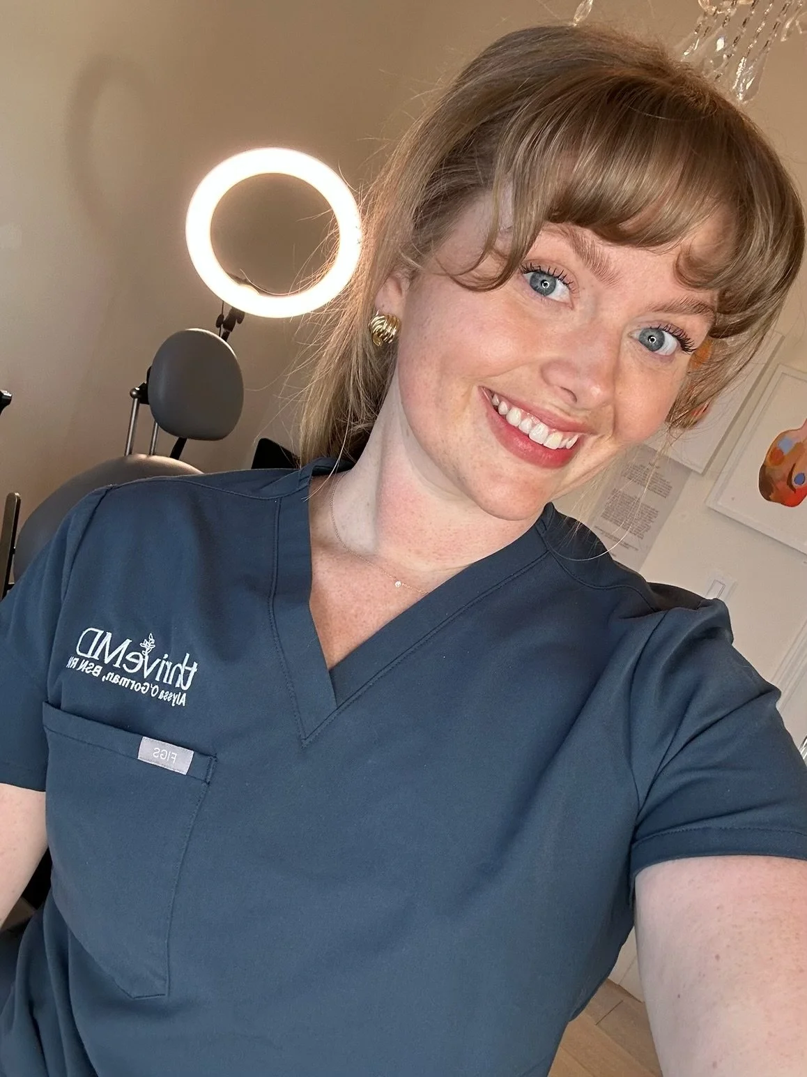 Thrive MD, Petaluma, California, registered nurse providing vampire facials.