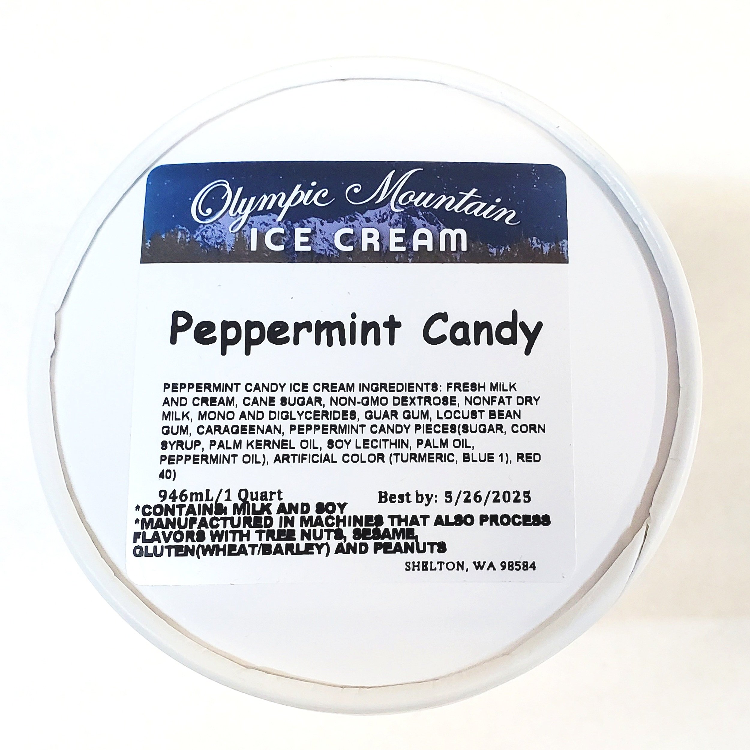 Peppermint Candy Ice Cream, Olympic Mountain**AVAILABLE FOR LOCAL PICK UP ONLY**
