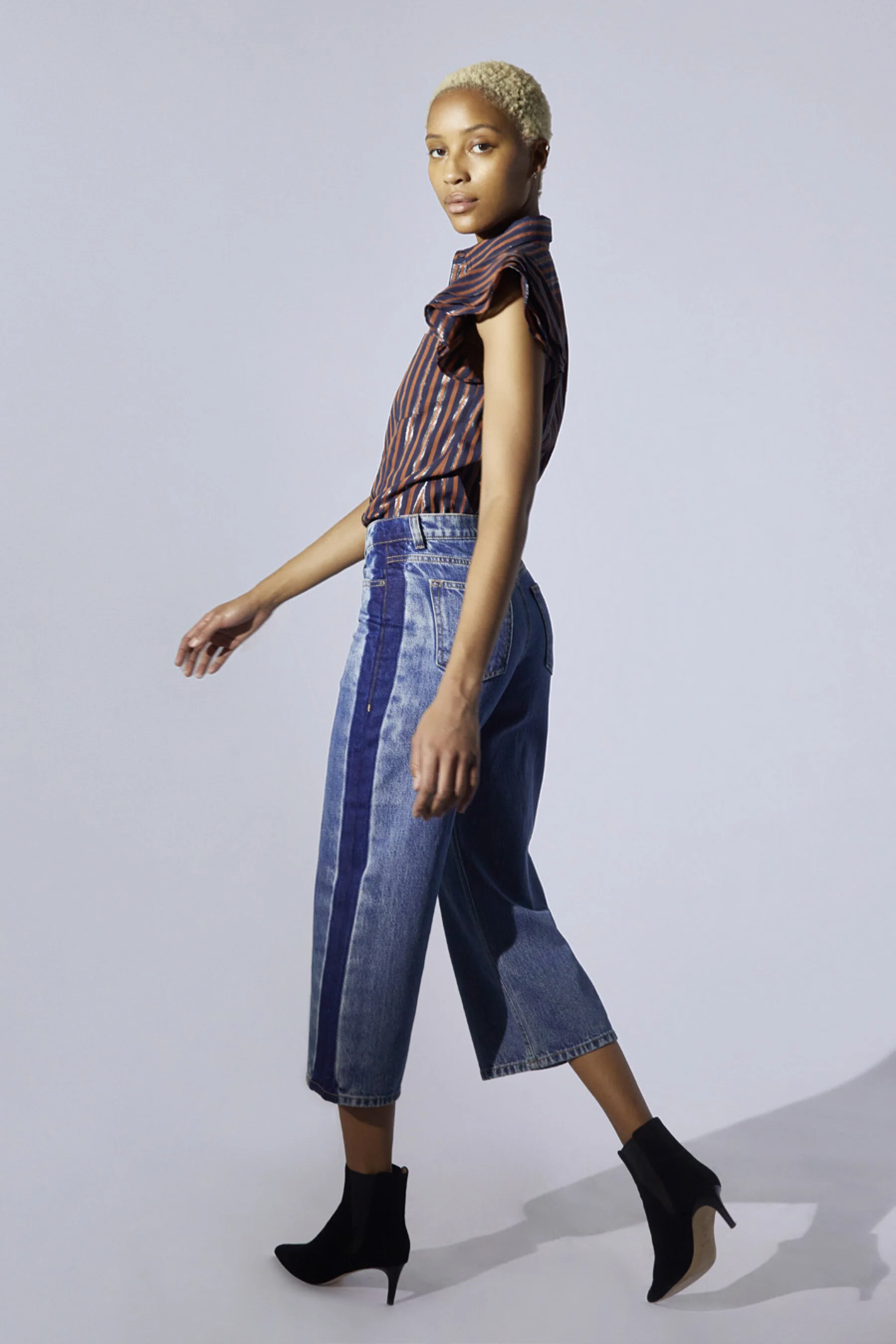 Yarn dye stripe with lurex for Fall 2020 Collection