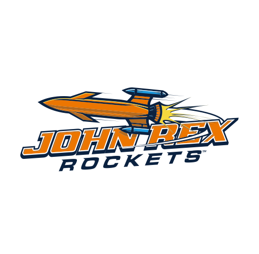 Logo featuring a rocket with the text 'John Rex Rockets' underneath.