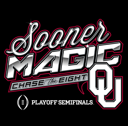 Apparel design  for Sooner Magic, Chase the Eight, and Oklahoma Sooners Playoff Semifinals