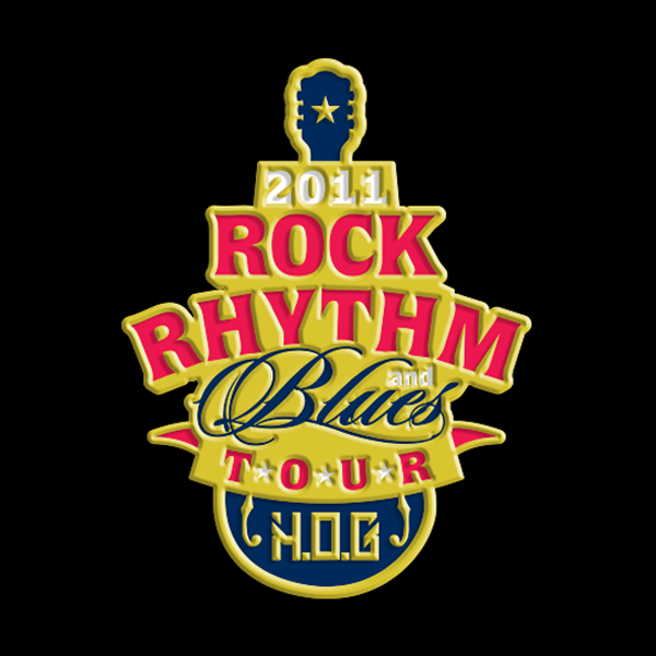 Logo for the 2011 Rock Rhythm and Blues Tour with a guitar illustration and colorful text.