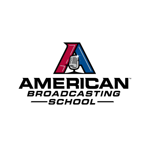 Logo of American Broadcasting School featuring a stylized letter 'A' with a microphone in the center.