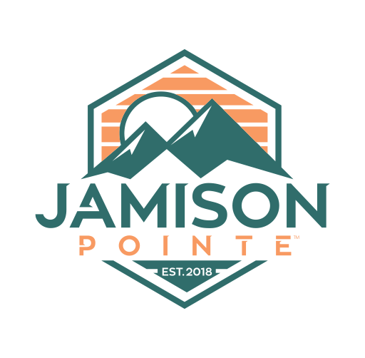 Logo of Jamison Point with a mountain and sun design, established in 2018.
