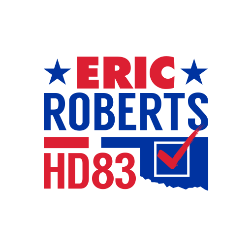 Campaign sign for Eric Roberts, HD83, with red and blue text, stars, and a checkmark in a box.