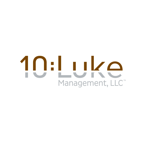 Logo for 10 Luke Management, LLC with the text '10:Luke' in brown and gray