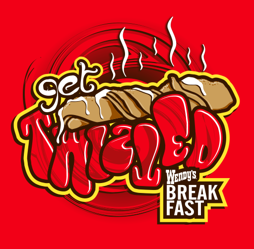 Apparel design for Wendy's fast food promotion featuring steaming fried chicken nuggets and bold red and yellow text.