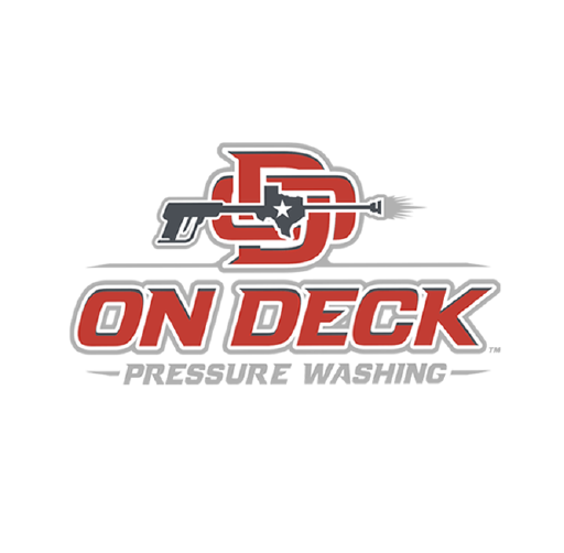 Logo for ON DECK Pressure Washing with a stylized letter O and D, and a pressure washing wand icon.