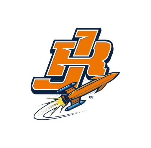 John Rex Rockets JR monogram logo in orange and navy.