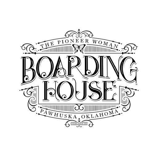 Logo for The Pioneer Woman Boarding House in Pawhuska, Oklahoma, established 2017.