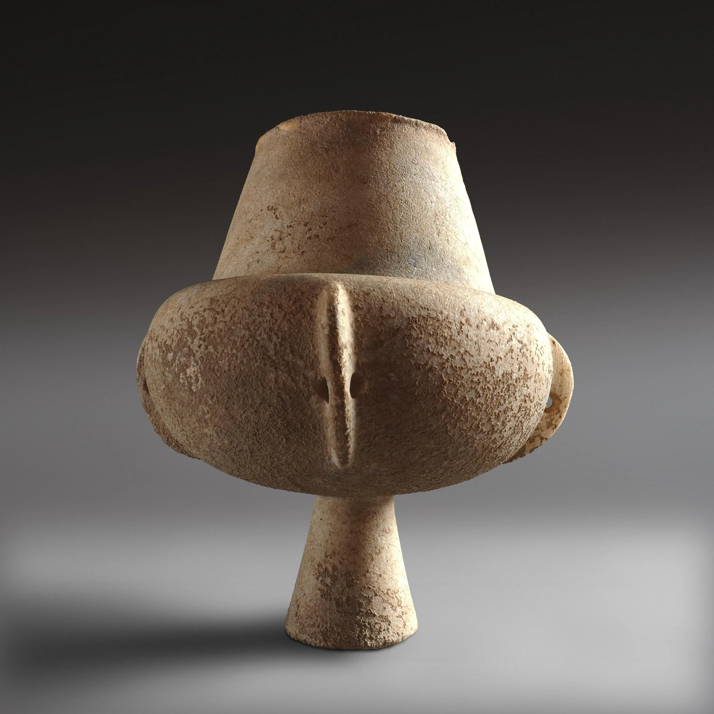 Early Cycladic Kandila, Early Bronze Age, circa 3000 - 2800 B.C., marble - of the type carved by obsidian blades and tools