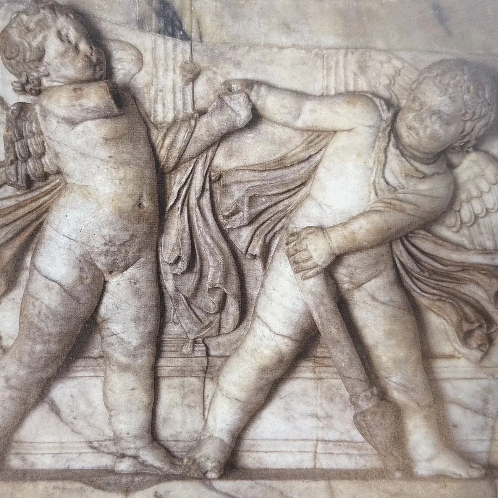 Ancient roman, mid-1st century A.D., Relief with putti, marble. Throne of Saturn, Museo Archeologico, Venice
