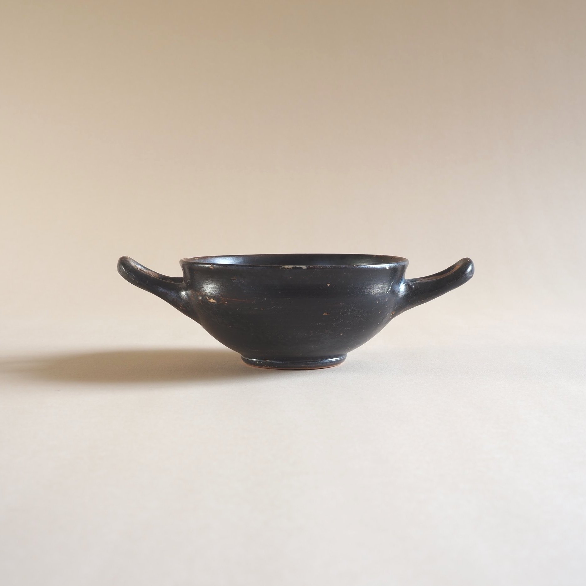 GREEK BLACK GLAZE STEMLESS KYLIX
