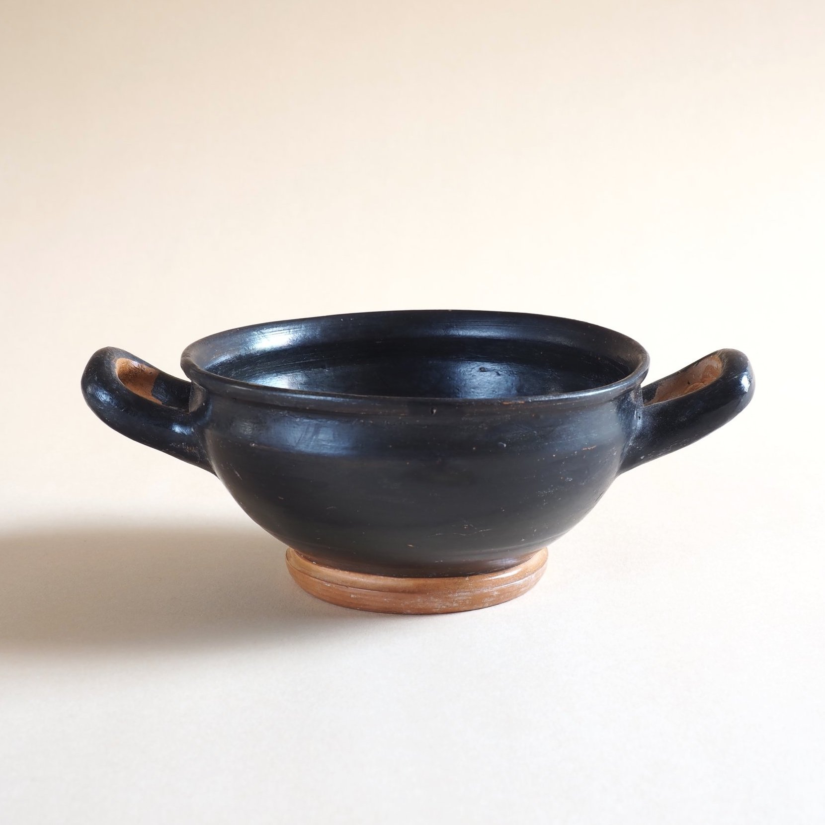 GREEK BLACK GLAZE SKYPHOS