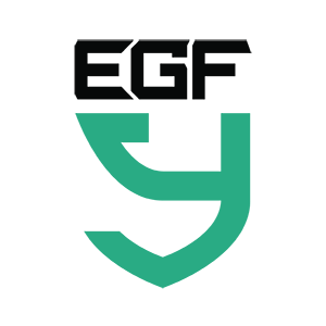 EGFY logo with stylized text and 'Y' shield emblem in a stacked orientation.