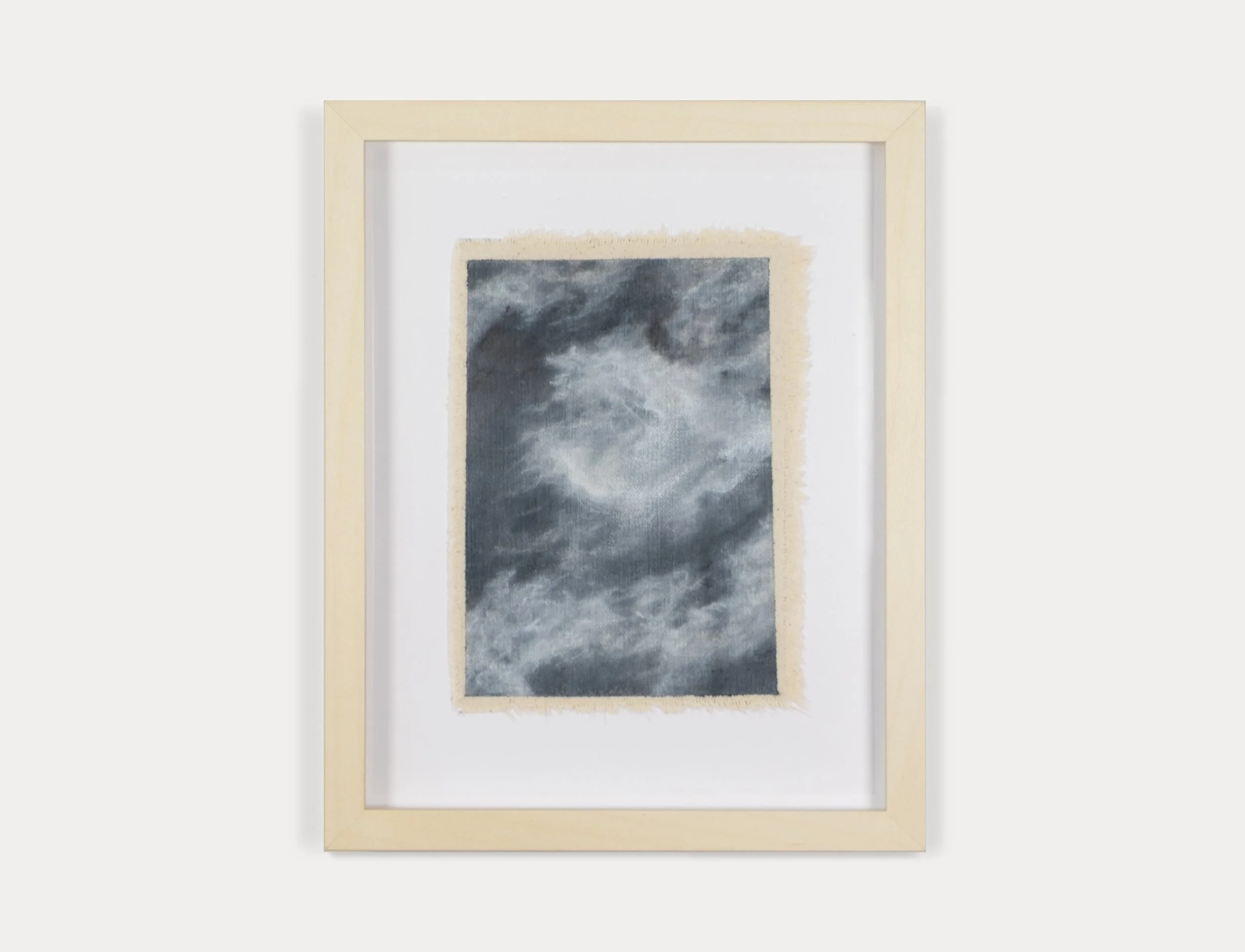 Clouds III : 7in x 5in, charcoal and conté on raw-edge canvas, 2025 