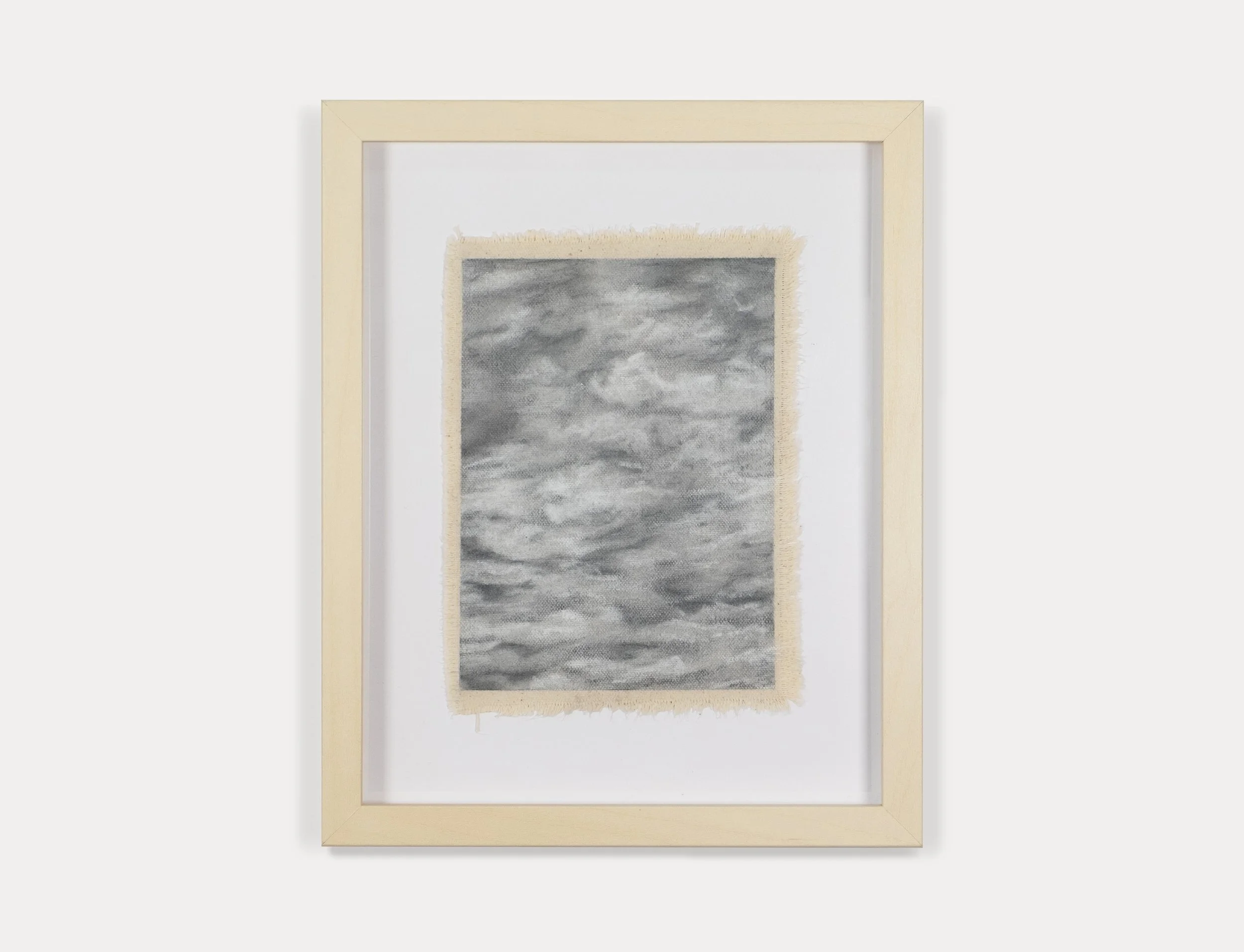 Clouds II : 7in x 5in, charcoal and conté on raw-edge canvas, 2025 