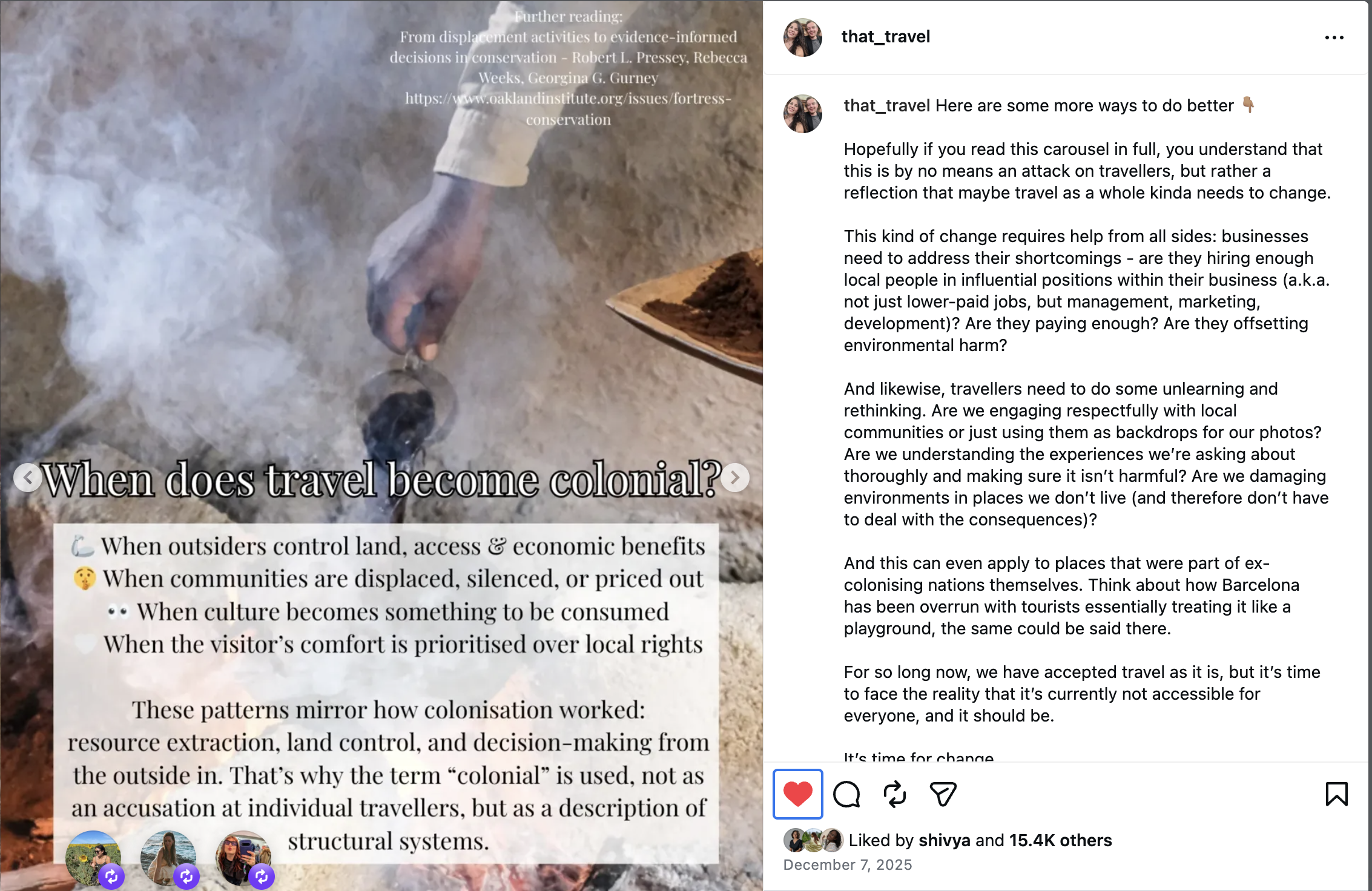 When does travel become colonial?