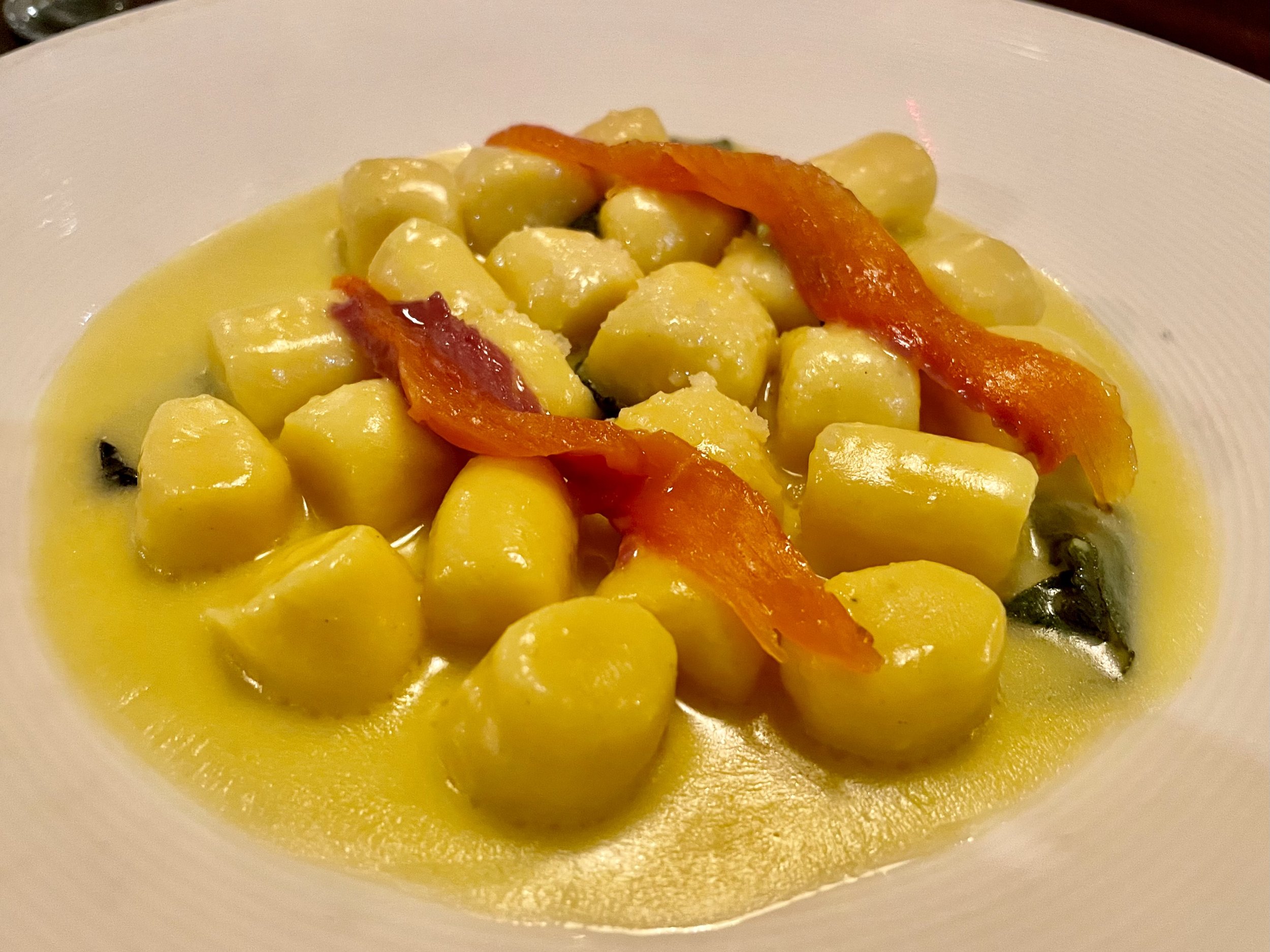 Gnocchi with smoked trout