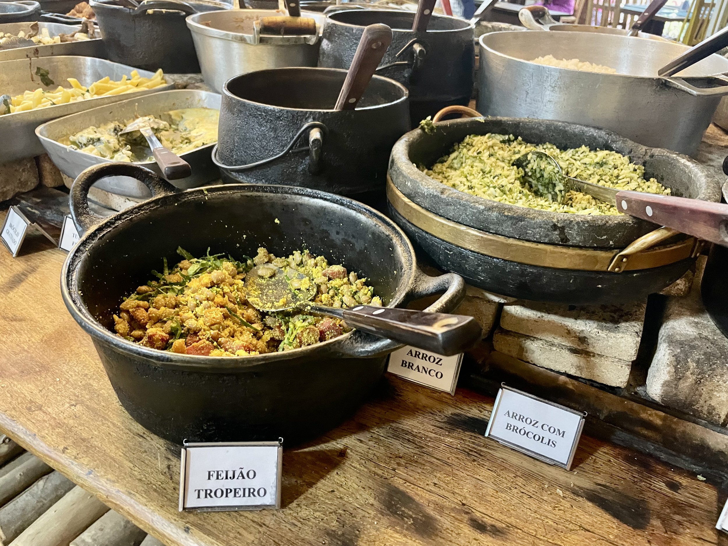 Feijão: So many bean dishes, served with farofa