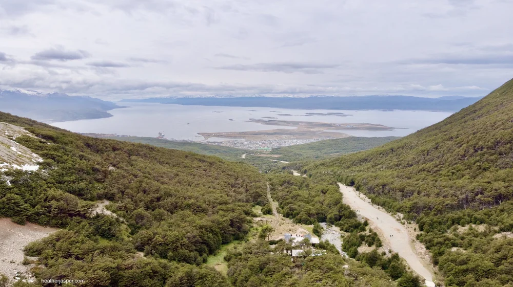 From the ski resort base, you follow a wide ski run up towards the glacier.