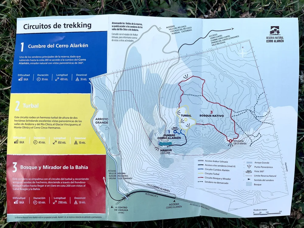Cerro Alarkén trail map