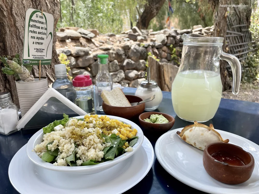 Quinoa salad and lemonade