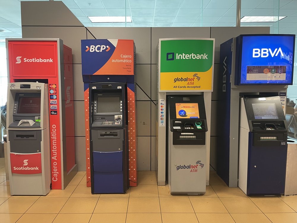 ATMs inside the national terminal.