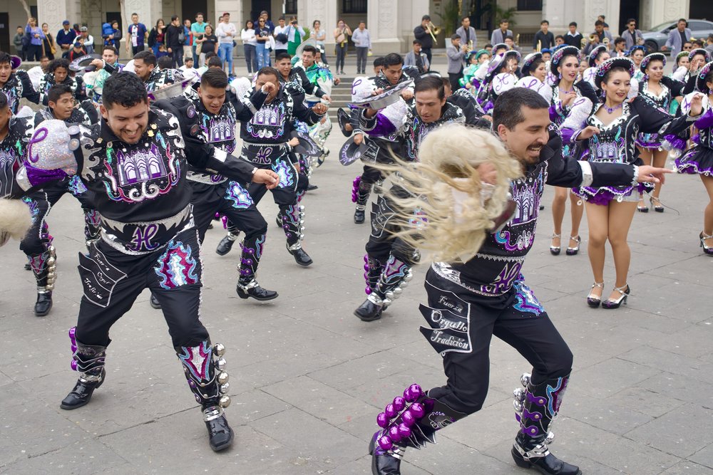 Dancers represent the Peruvian Altiplano.