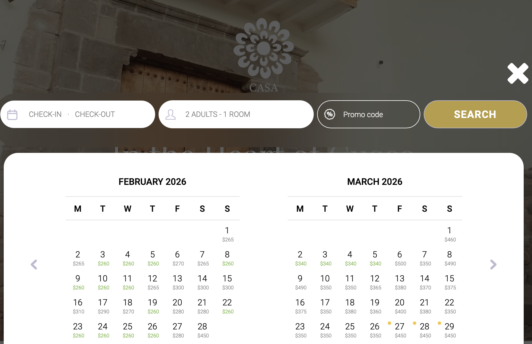 Prices for a luxury 18th century mansion in Cusco.