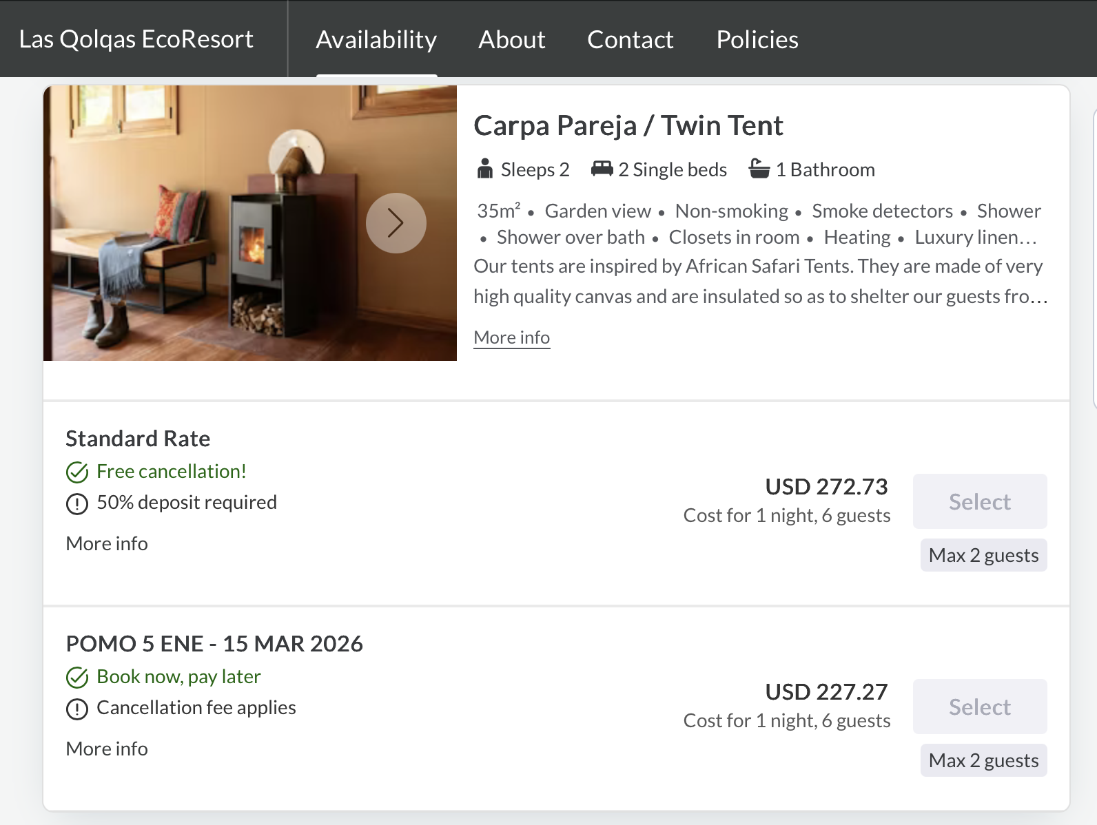 Prices for luxury cabins just a train ride from Machu Picchu.