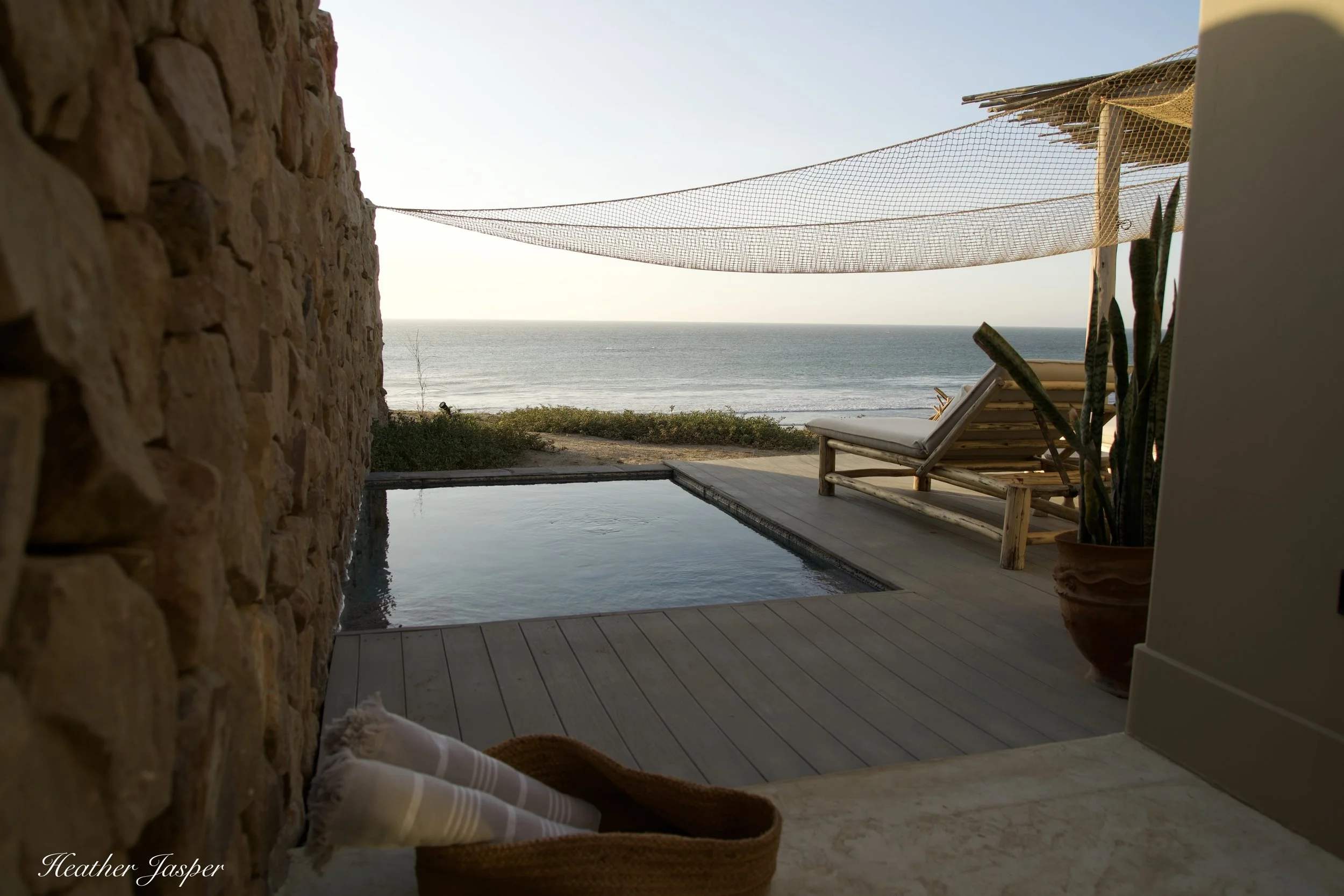 My suite's private plunge pool and outdoor shower.