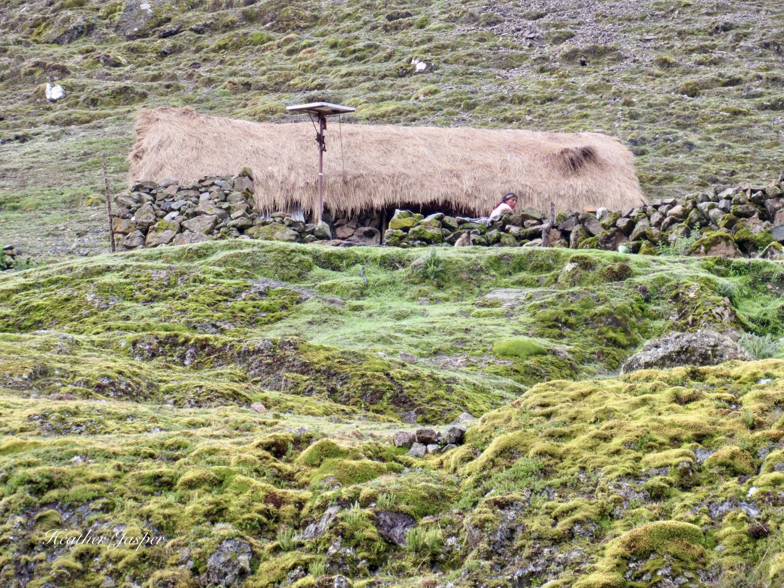 solar panels in the Andes Lares Trek Peru