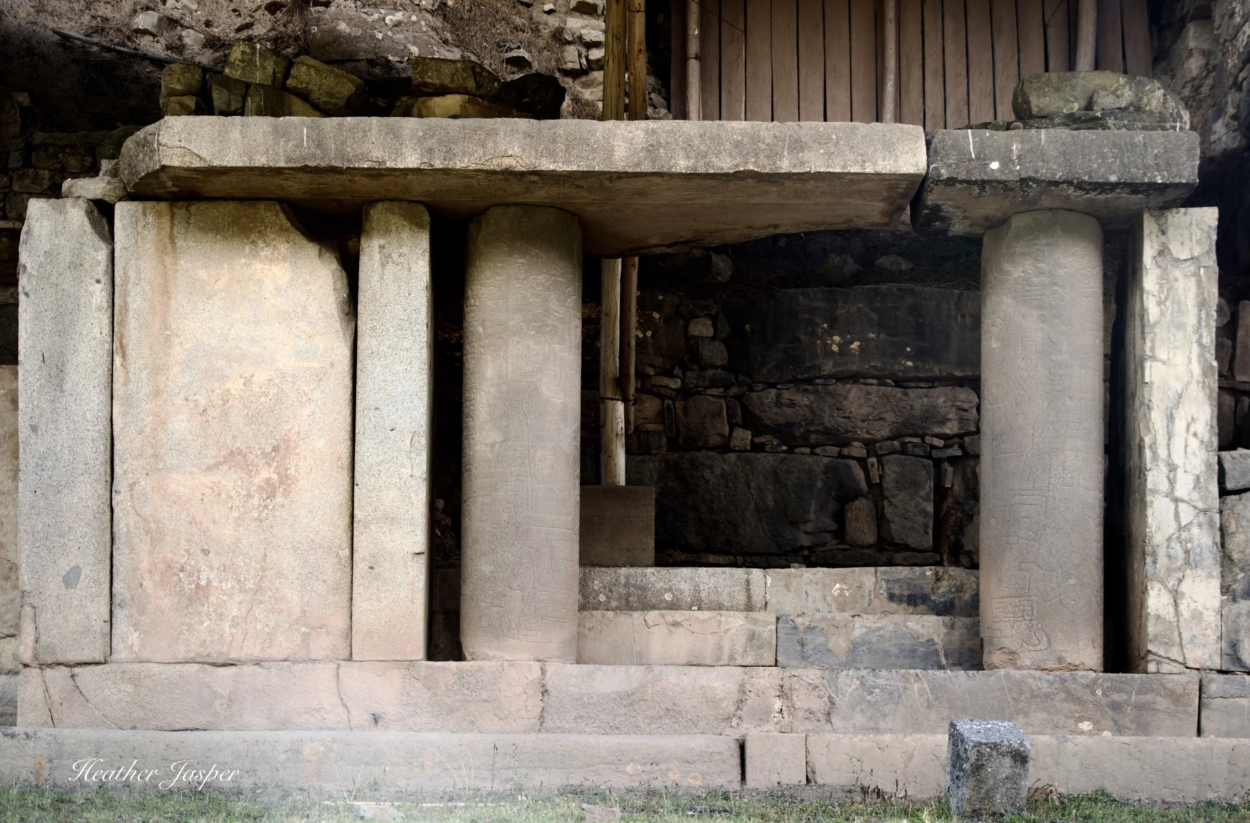 black and white doorway at Chavin Peru