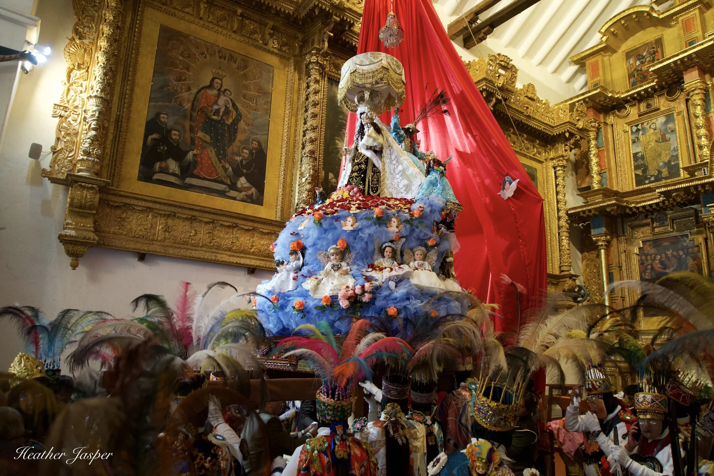 Chunchus protect the Virgin of Carmen Paucartambo Peru