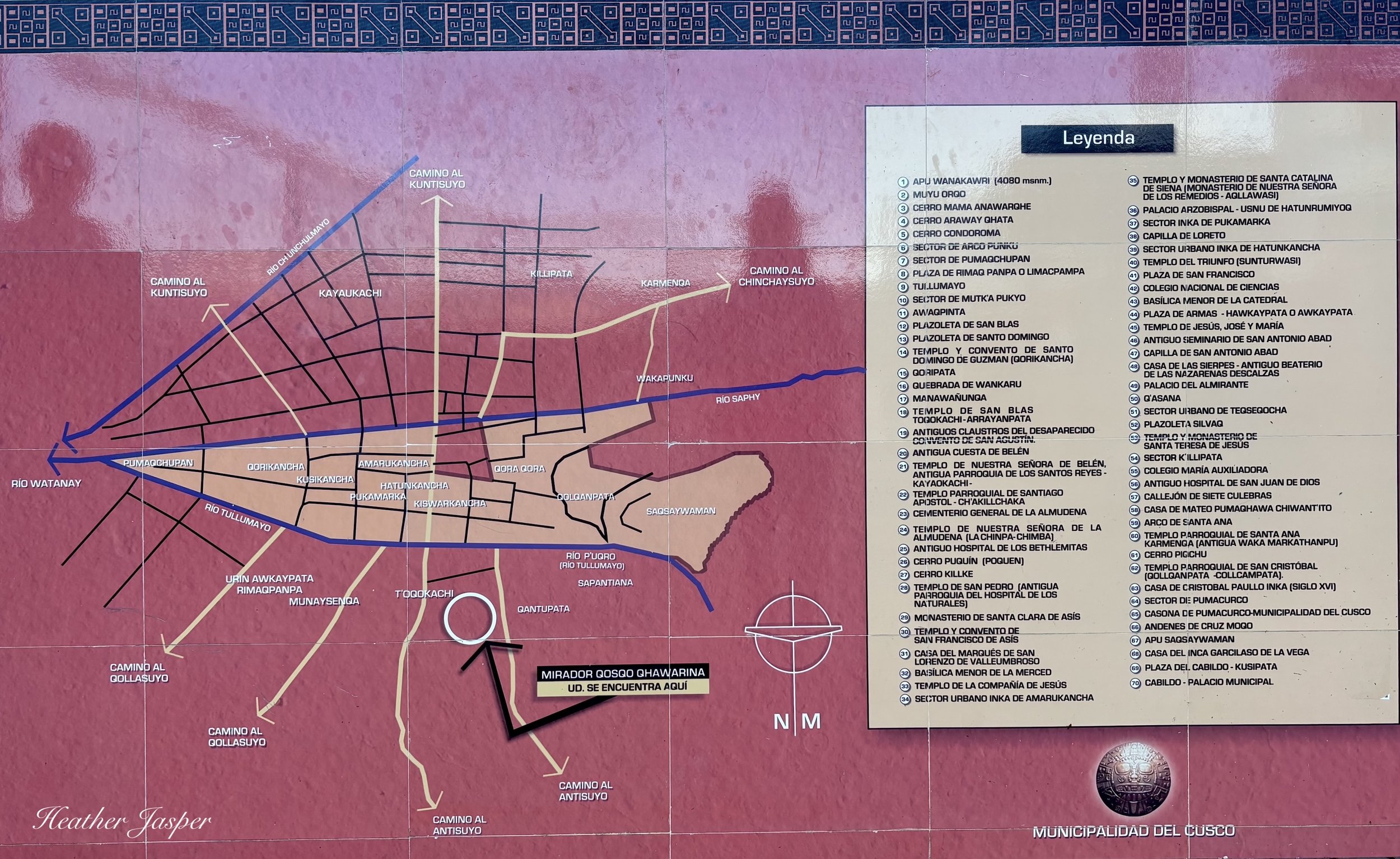 map of Cusco capital of the Inca Tahuantinsuyu