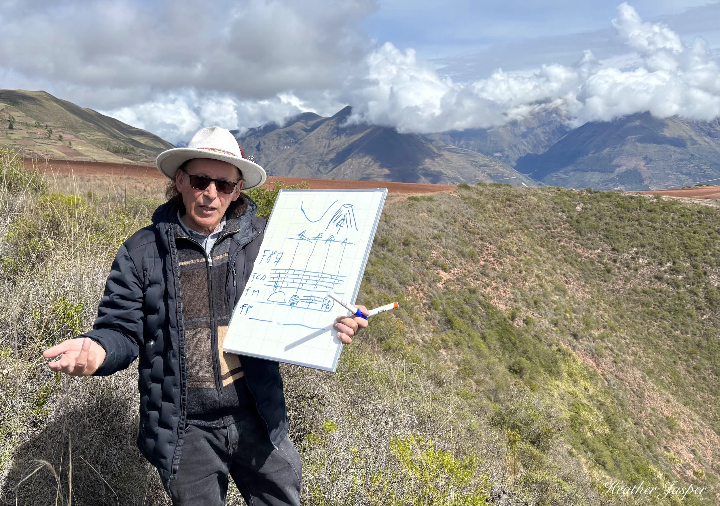 Geologist José Salas Pacheco at Moray Sacred Valley Peru