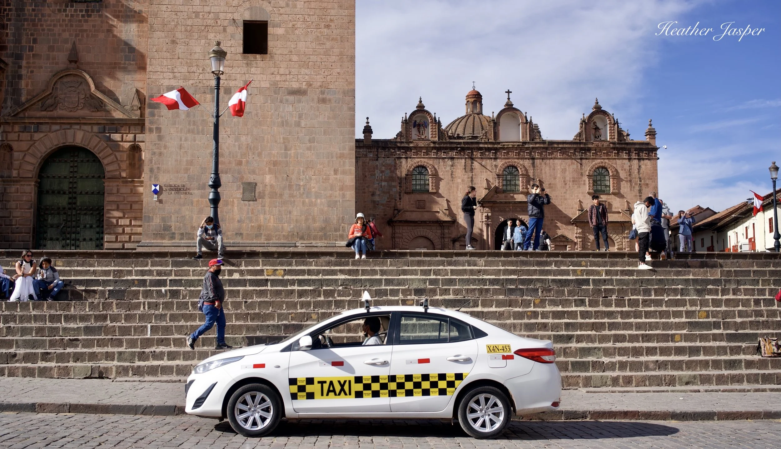taxi in Plaza de Armas of Cusco Peru
