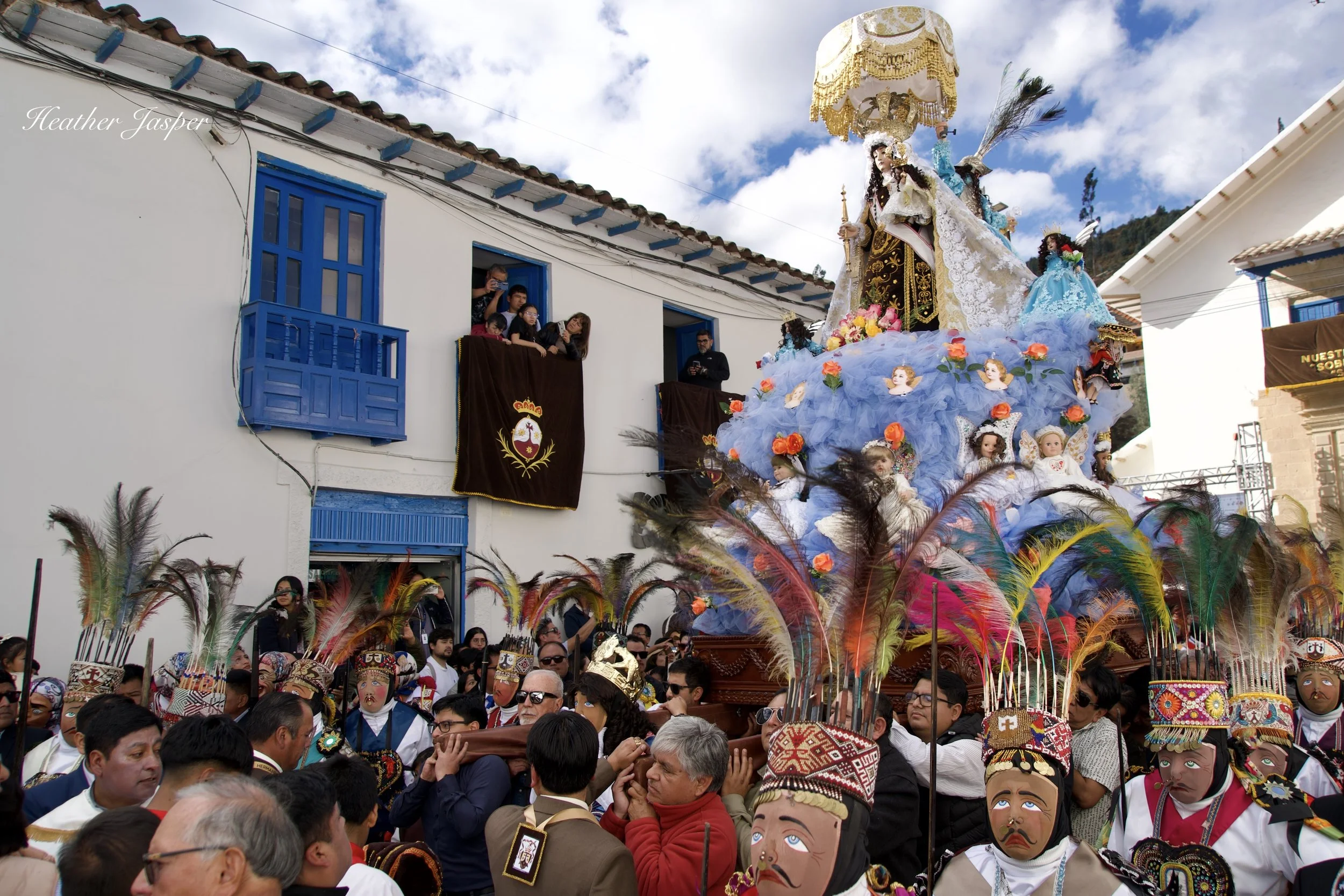 Qhapaq Chunchu guarding the Virgen of Carmen Paucartambo Peru