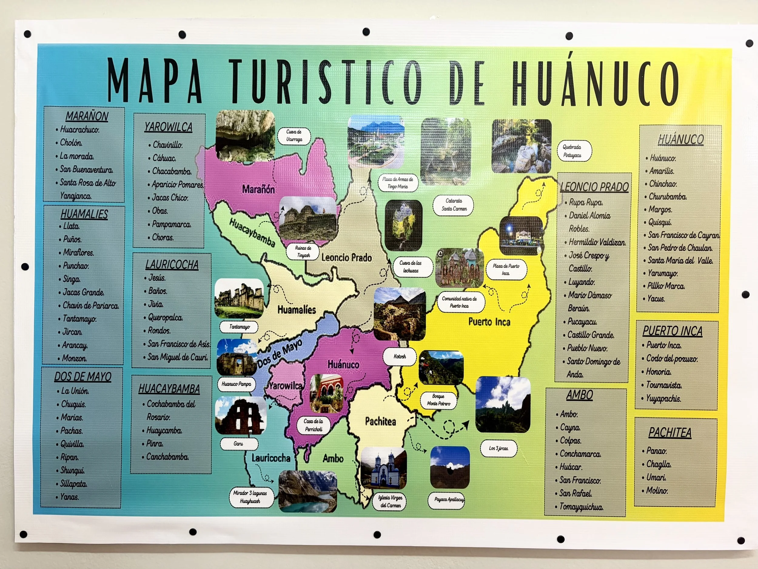 Huánuco Region map Peru