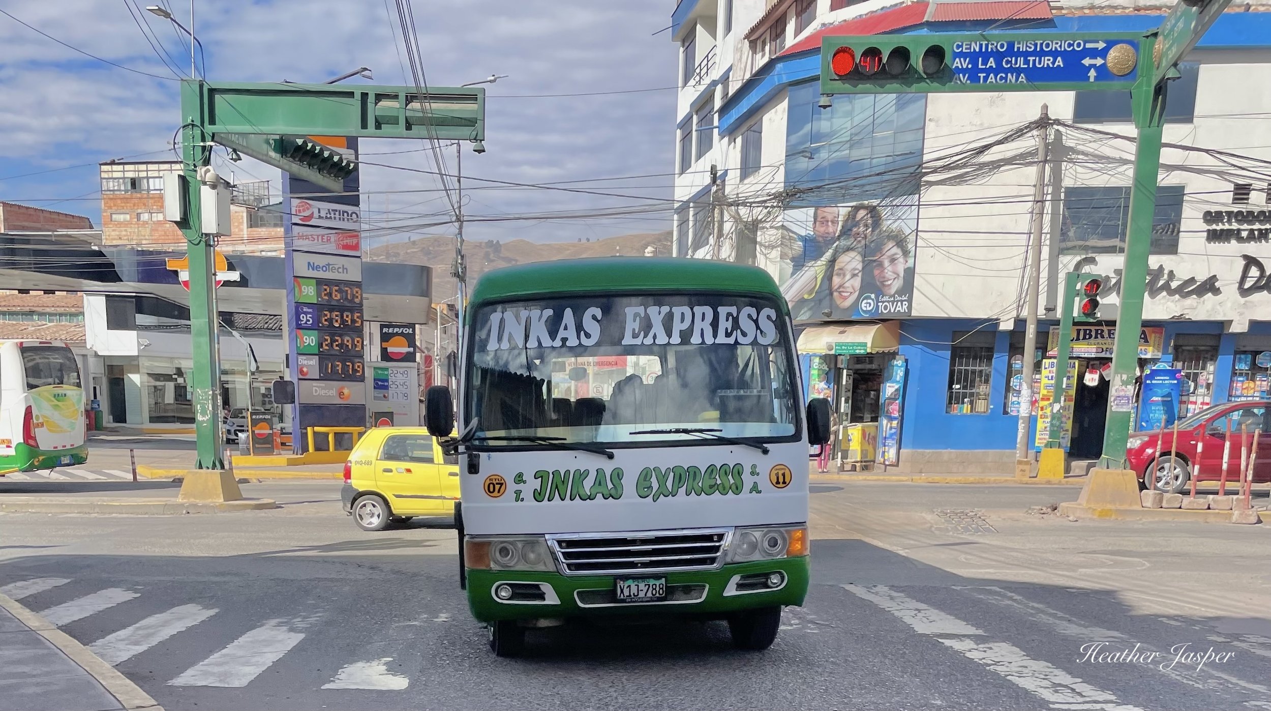 Inkas Express bus to Inkilltambo Cusco Peru