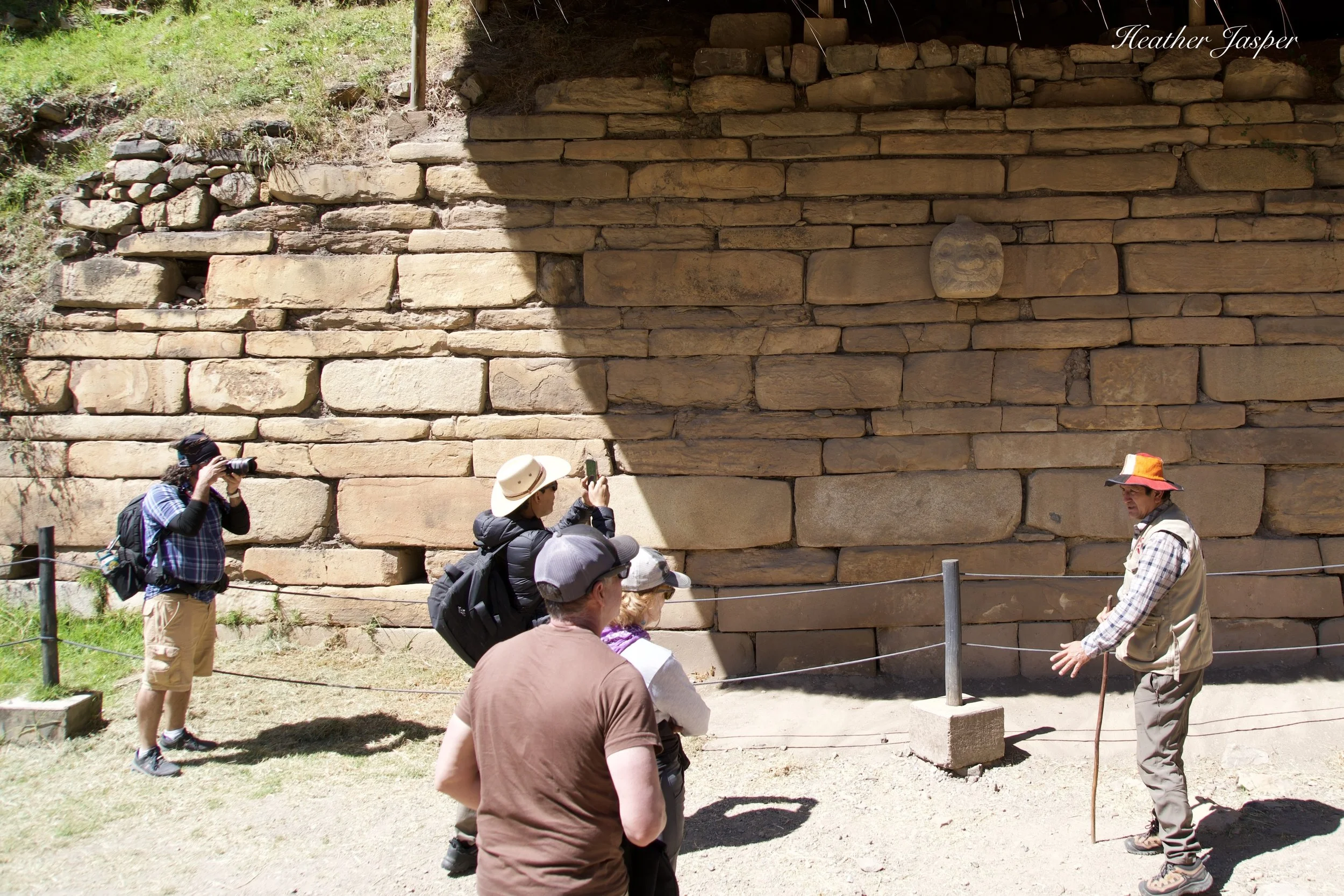 cabeza clava in place outside Chavín de Huántar Peru