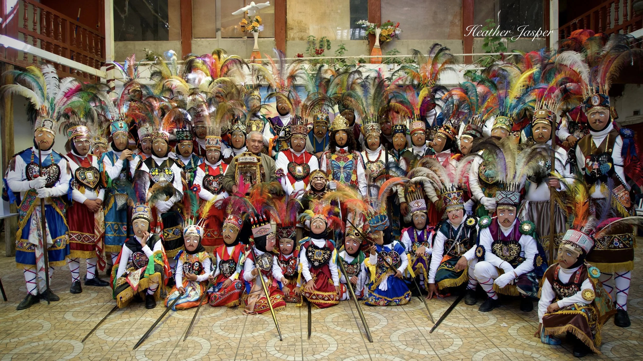 Qhapaq Chunchus in masks in Paucartambo Peru