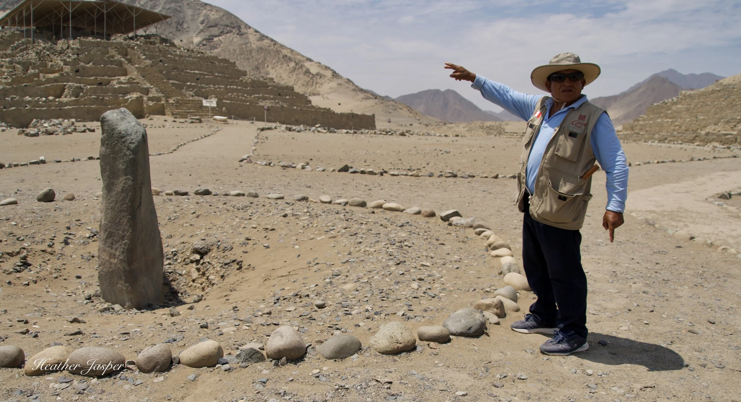 guide at Caral Supe Peru