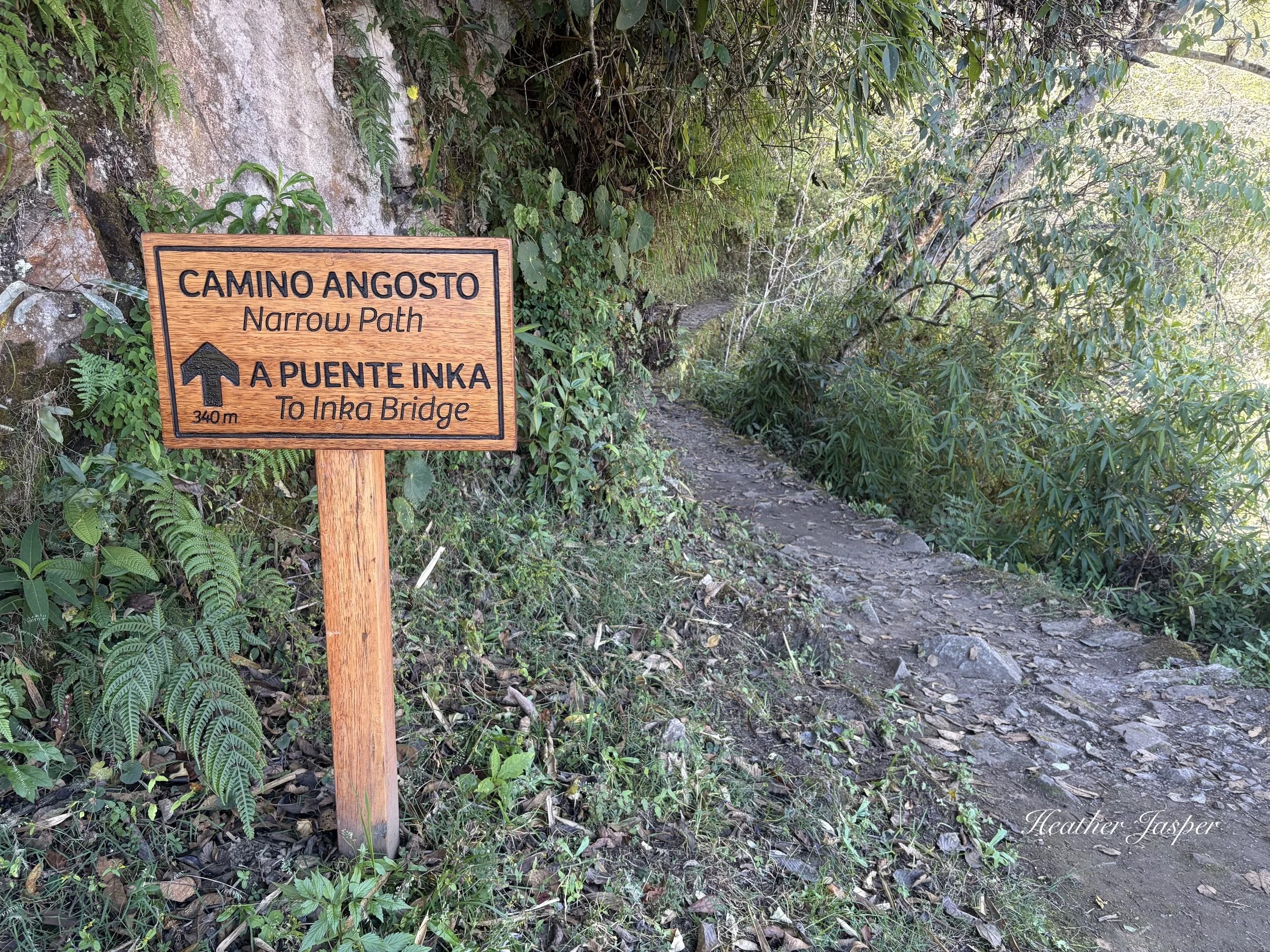 trail to Inca Bridge Machu Picchu Peru